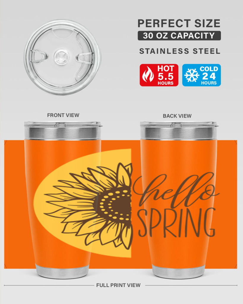 Hello spring half sunflower199#- spring- Tumbler