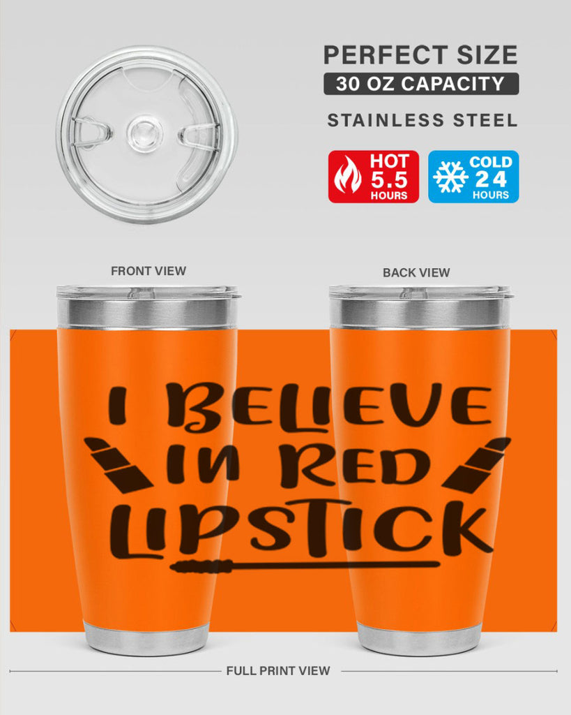 I Believe In Red Lipstick 104#- fashion- Cotton Tank