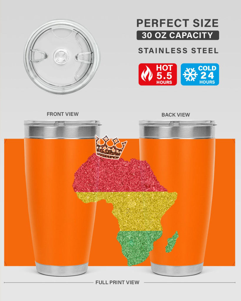 Juneteenth Crown Africa Flag 6#- Juneteenth- tumbler