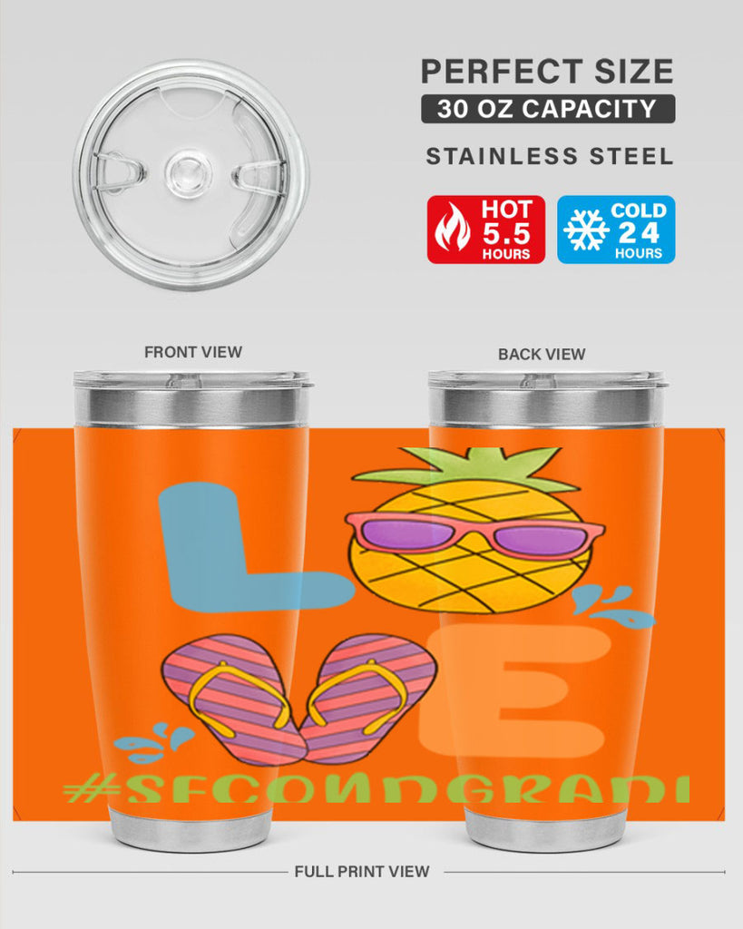 LOVE 2nd Grade Summer Pineapple 17#- second grade- Tumbler
