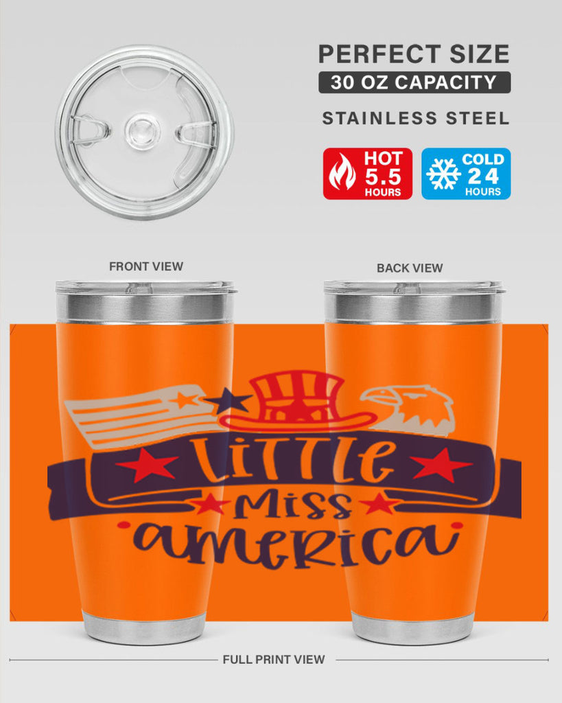 Little Miss America Style 162#- Fourt Of July- Tumbler