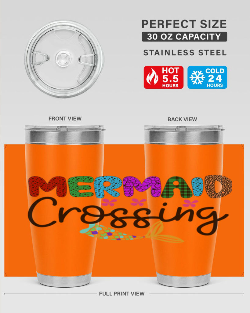 Mermaid Crossing 399#- mermaid- Tumbler