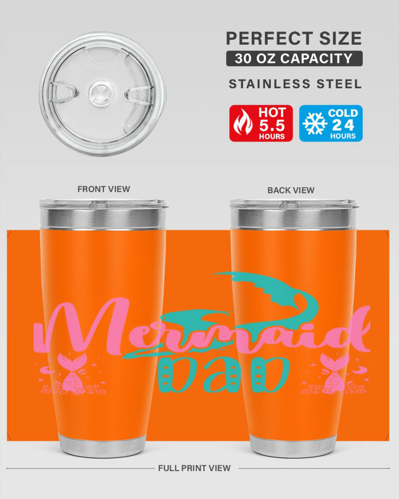 Mermaid Dad 356#- mermaid- Tumbler