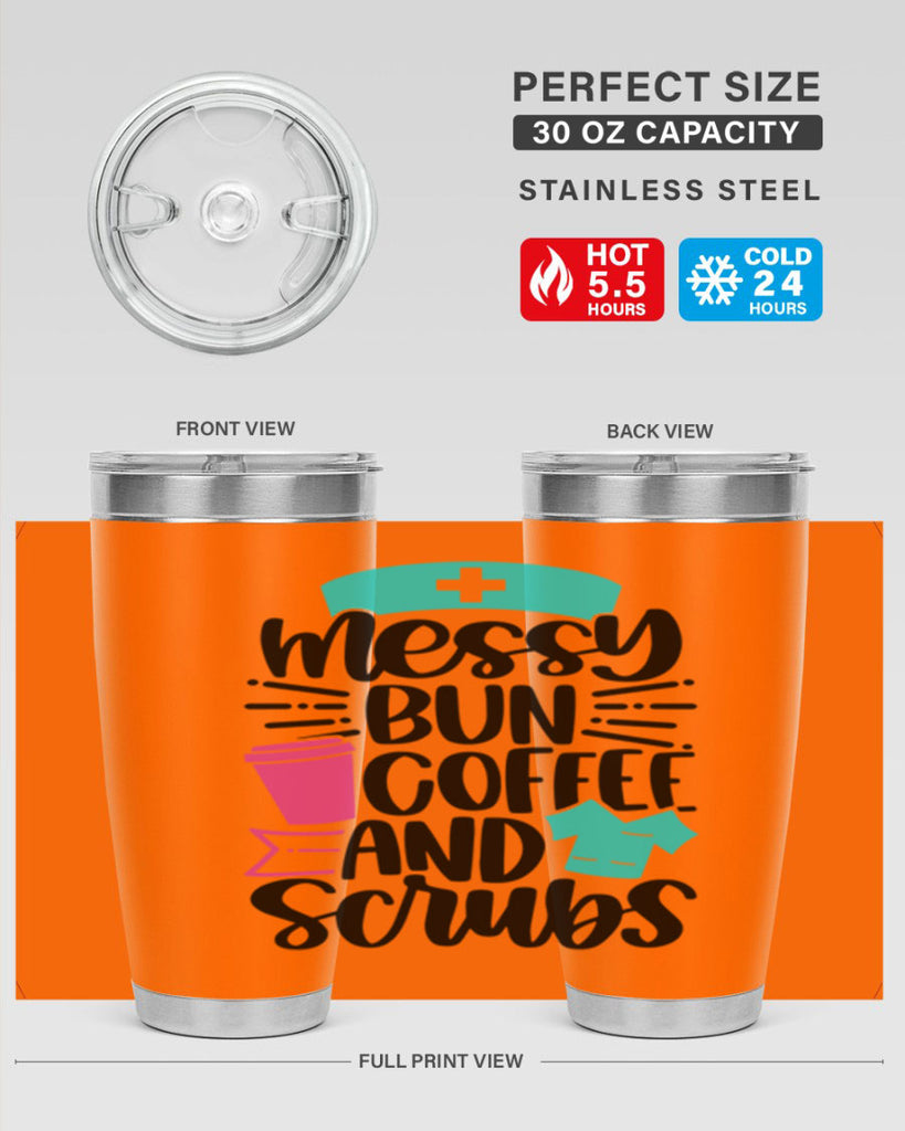 Messy Bun Coffee And Style Style 131#- nurse- tumbler
