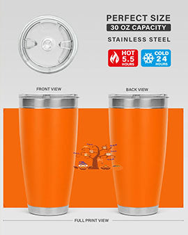 Owl With Pumpkin Halloween Tree A TurtleRabbit 16#- owl- Tumblers