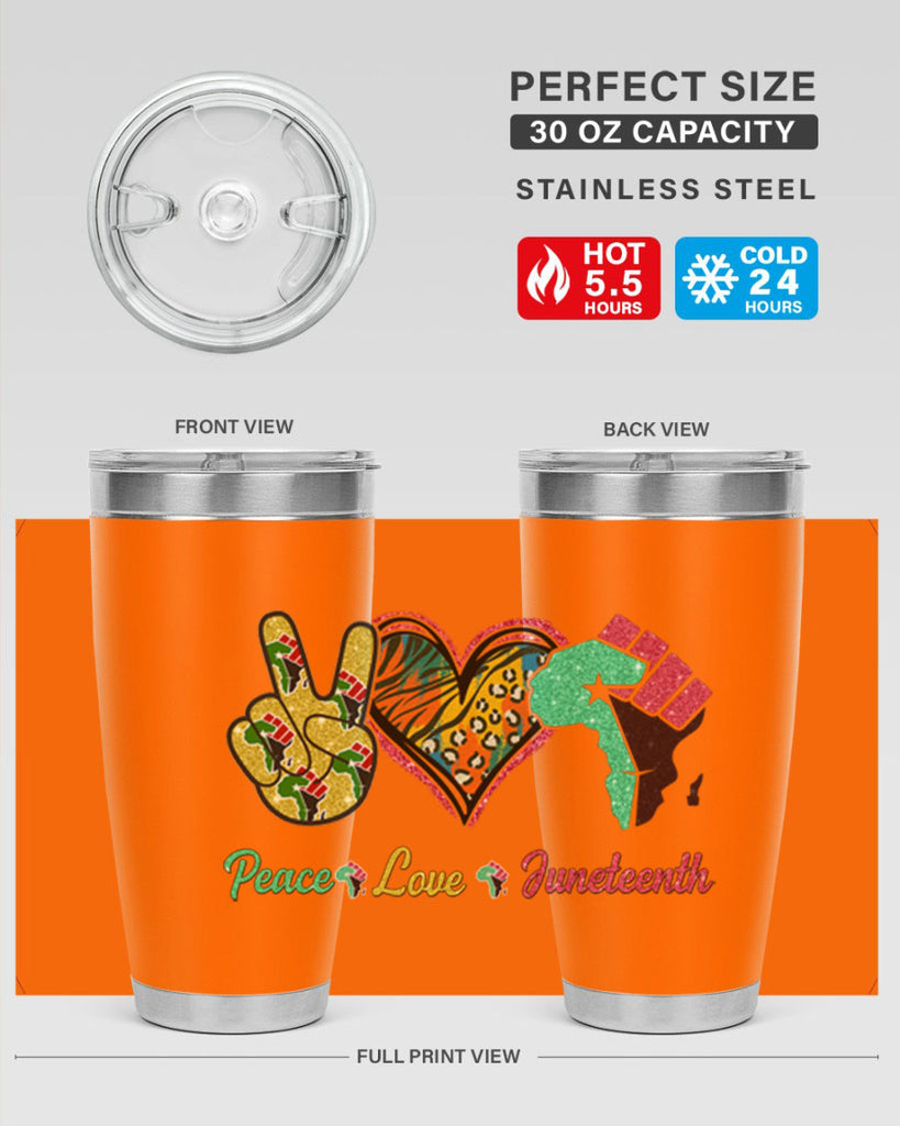 Peace Love Juneteenth Day Fist Png 8#- Juneteenth- tumbler