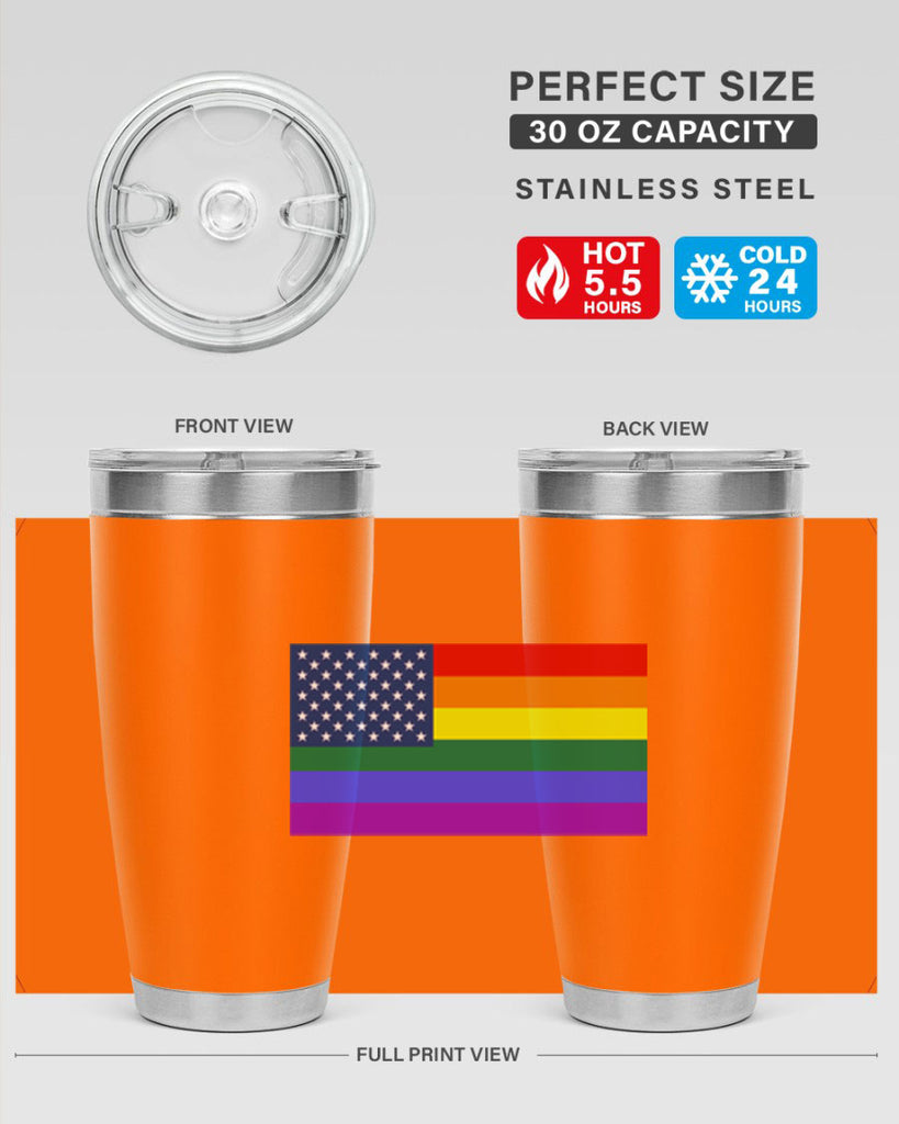 Rainbow american flag 11#- lgbt- Tumbler