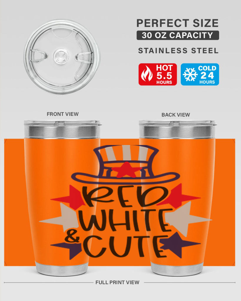 Red White Cute Style 169#- Fourt Of July- Tumbler
