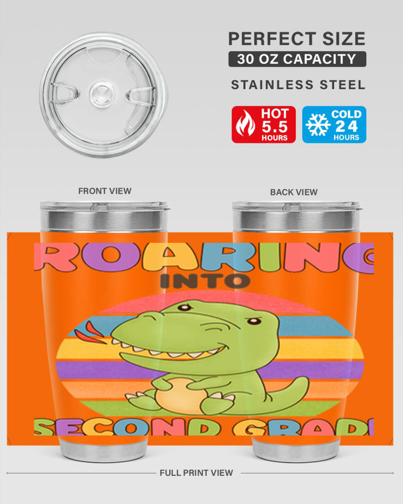 Roaring to 2nd Grade Trex 23#- second grade- Tumbler