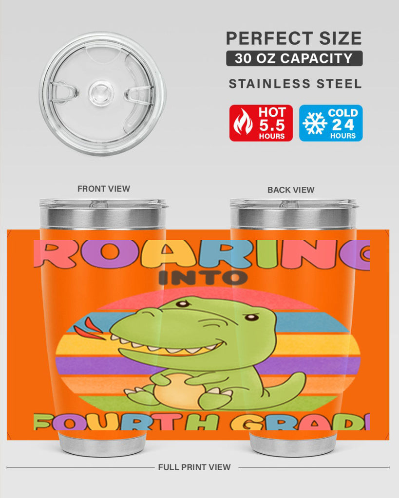Roaring to 4th Grade Trex 24#- 4th  grade- Tumbler