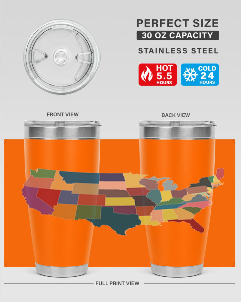 Separate Color Map Style 73#- Fourt Of July- Tumbler