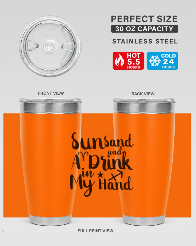 Sun Sand And A Drink In My Hand 480#- zodiac- Tumbler