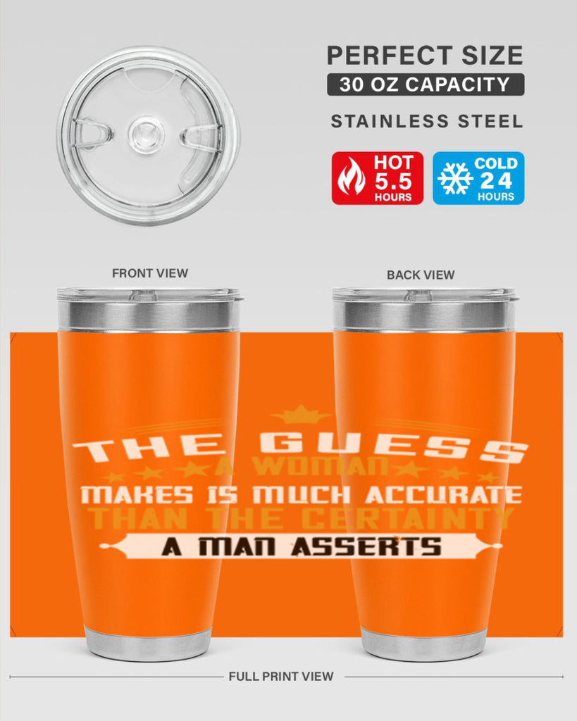 The guess a woman makes is much accurate than the certainty a man asserts Style 33#- womens day- Tumbler