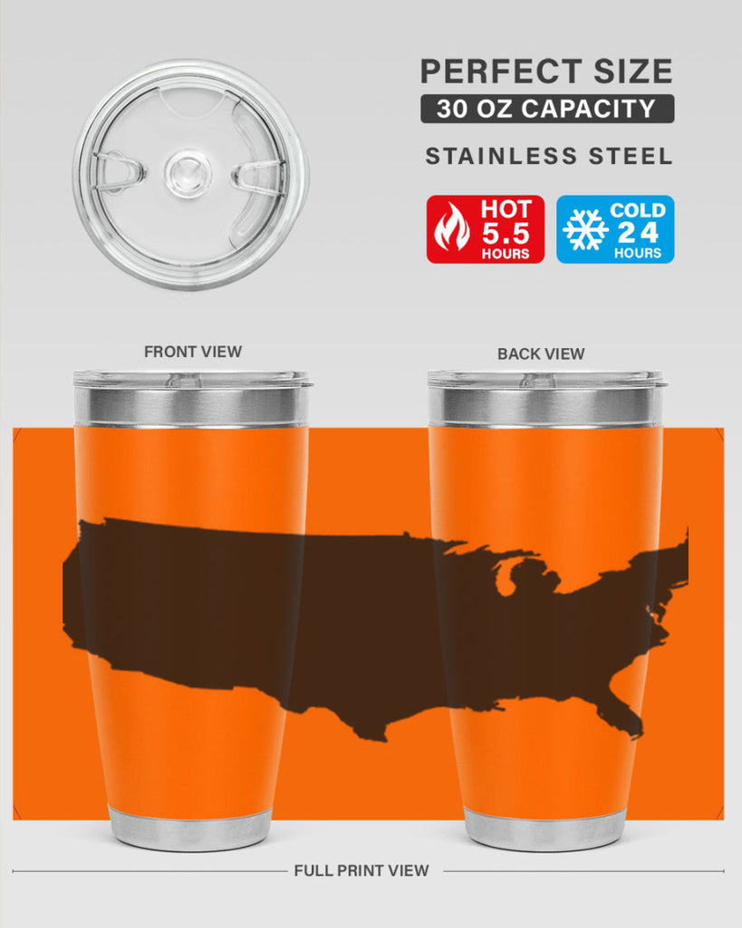 USA Solid Map Style 76#- Fourt Of July- Tumbler
