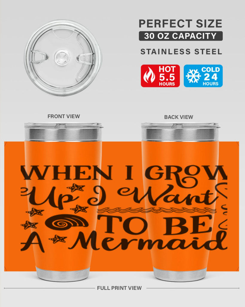 When i grow up i 665#- mermaid- Tumbler