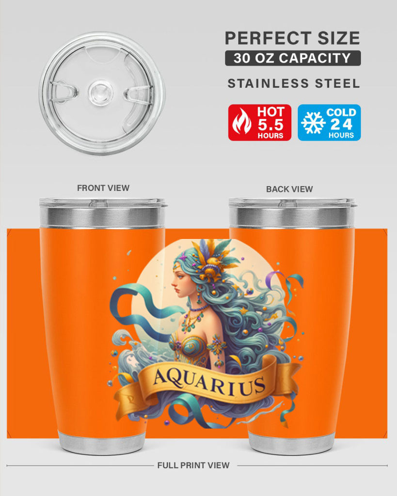 aquarius 84#- zodiac- Tumbler