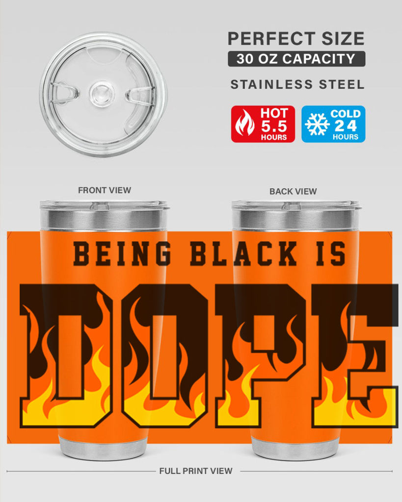 being black is dope flames 256#- black words phrases- Cotton Tank