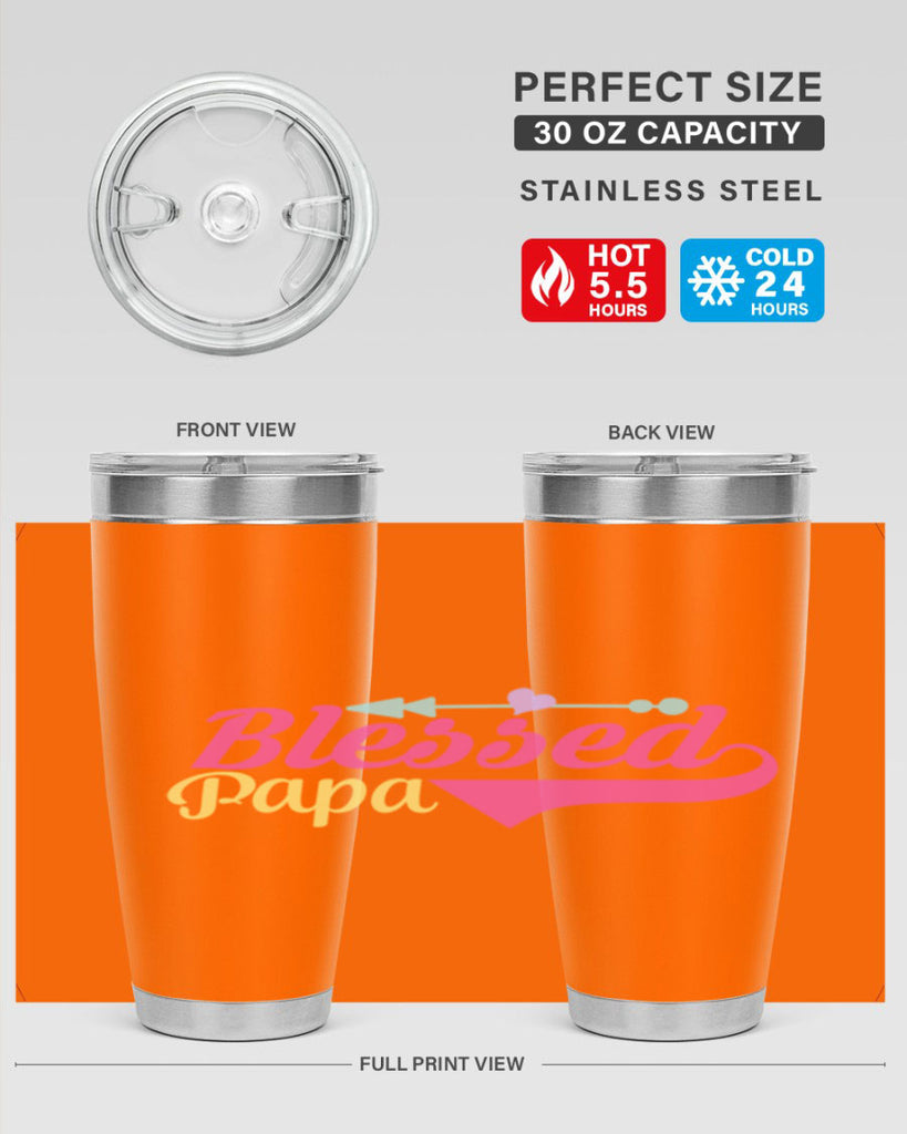 blessed papa 73#- grandpa - papa- Tumbler