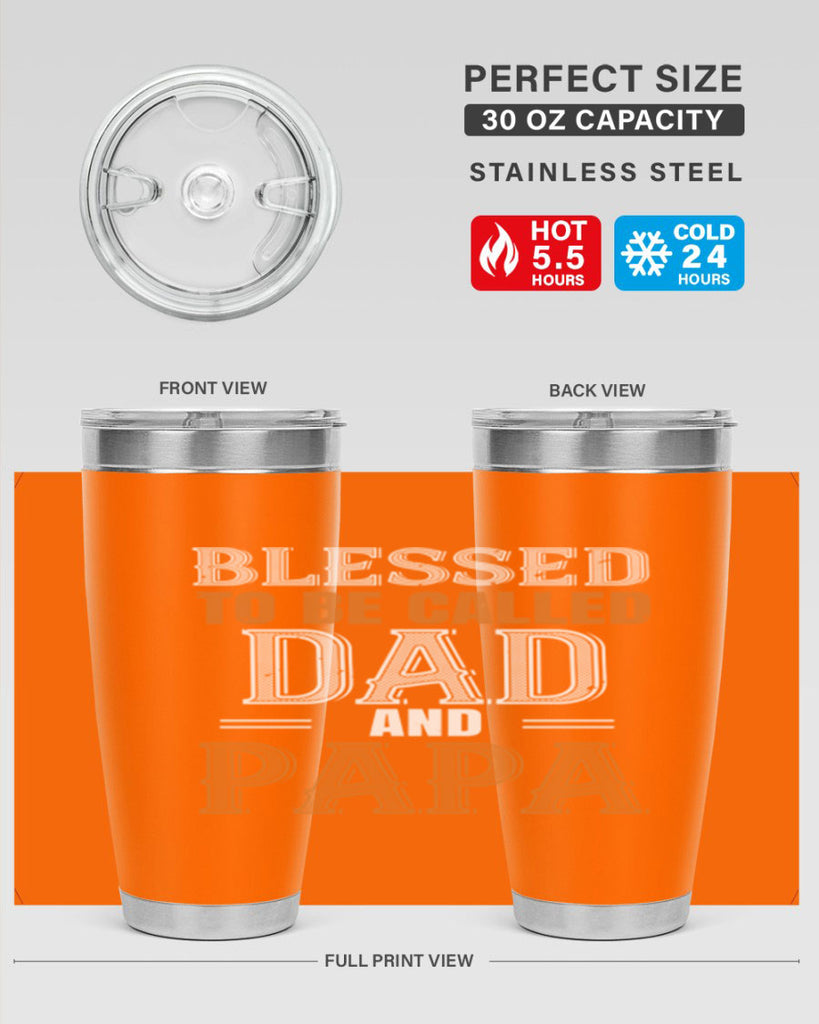 blessed to be called dad and papa 45#- grandpa - papa- Tumbler