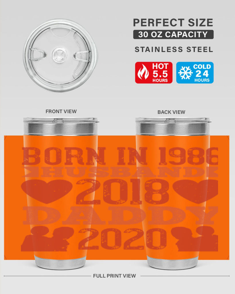 born in husband daddy 123#- fathers day- Tumbler