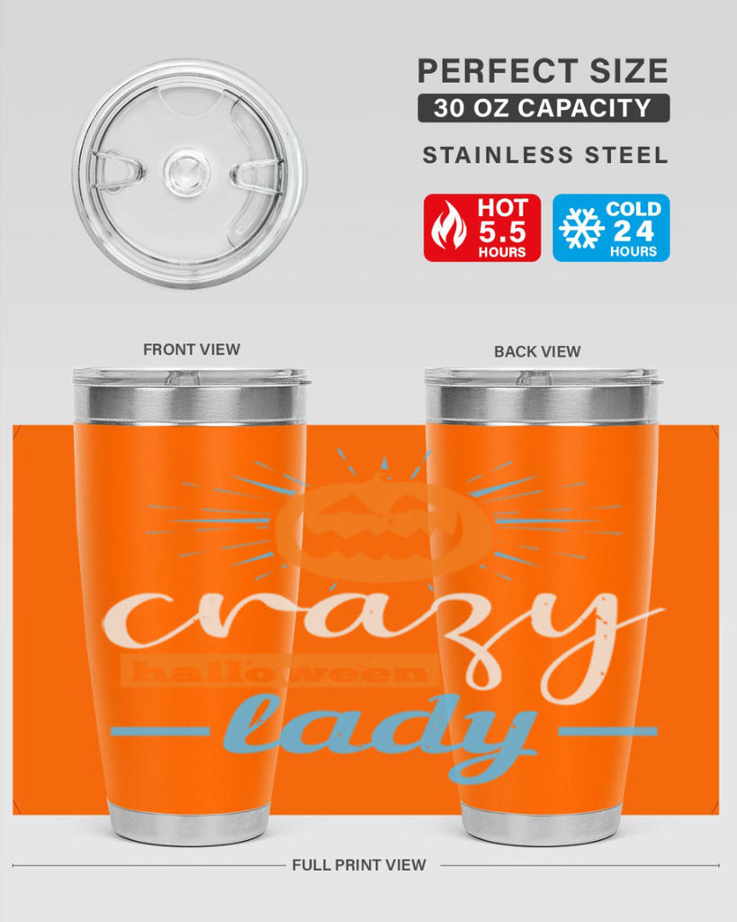 crazy halloween lady 118#- halloween- Tumbler