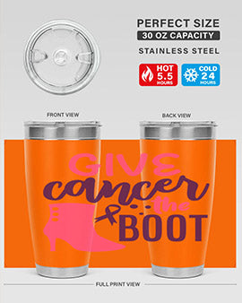 give cancer the boot Style 1#- breast cancer- Tumbler