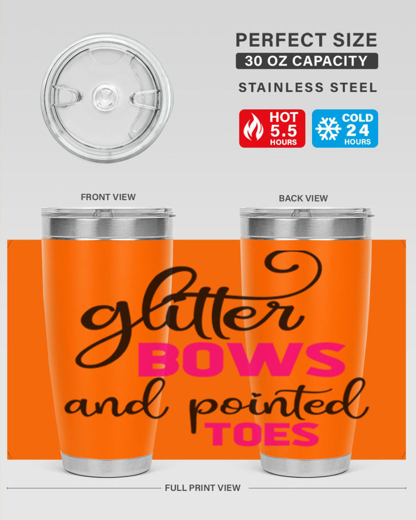 glitter bows and pointed toes 41#- ballet- Tumbler
