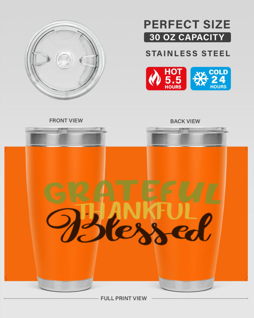 grateful thankful blessed 57#- thanksgiving- Tumbler