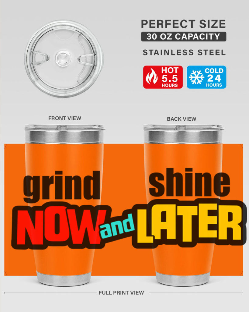 grind now and shine later 142#- black words phrases- Cotton Tank