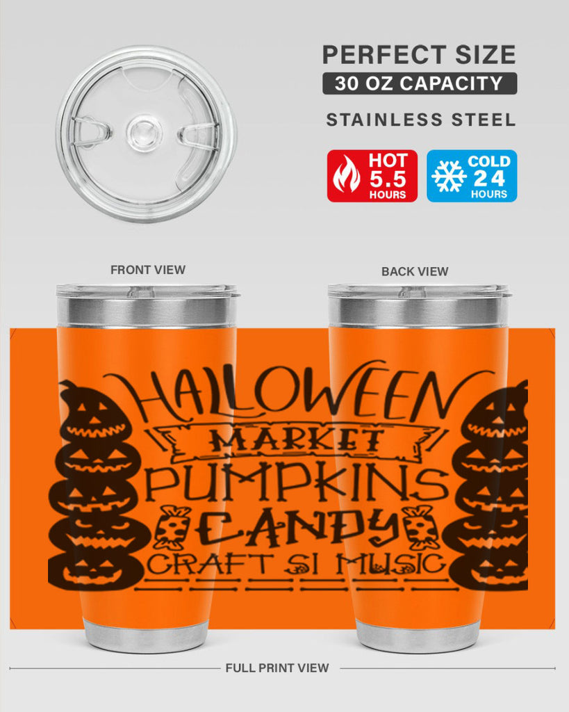 halloween market pumpkins candy 73#- halloween- Tumbler