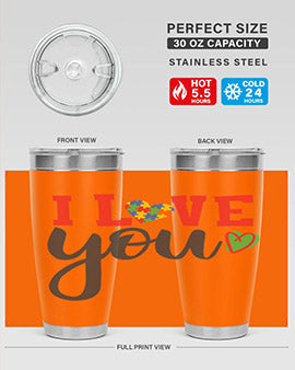 i love you Style 23#- autism- Tumbler