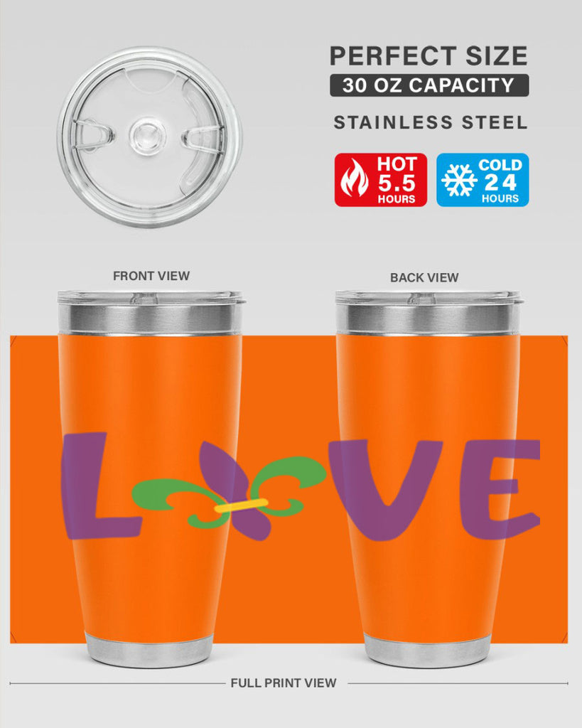 love 80#- mardi gras- Tumbler