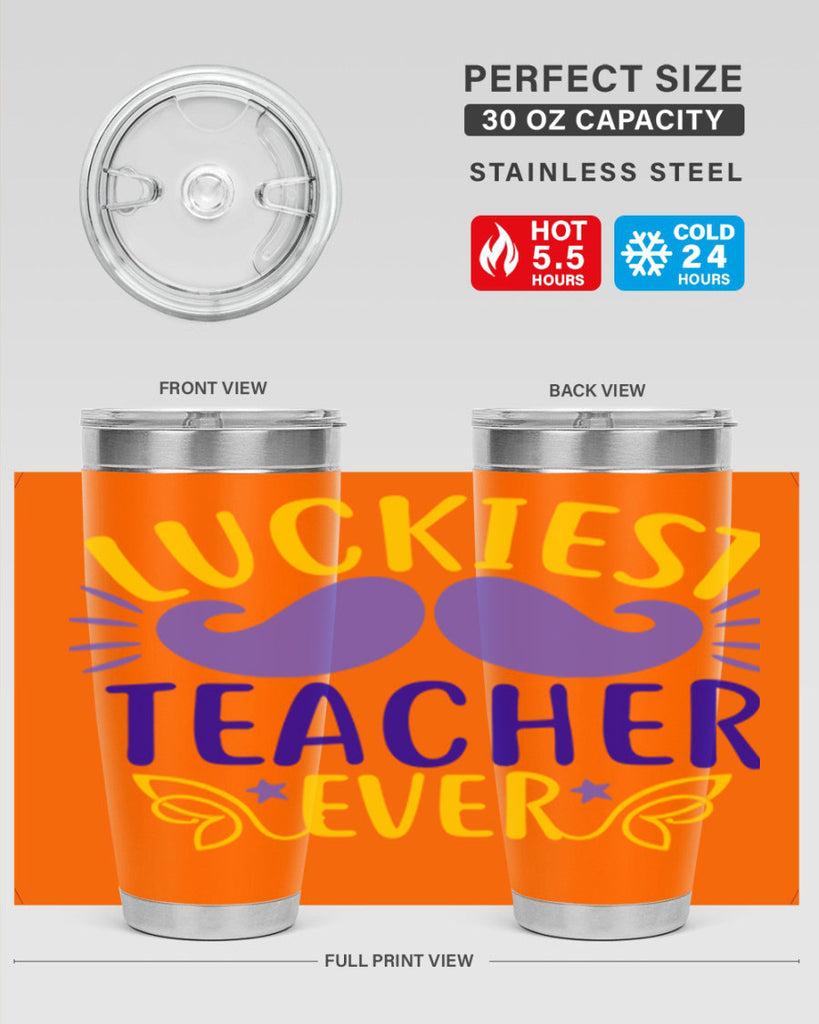 luckiest teacher ever 12#- mardi gras- Tumbler