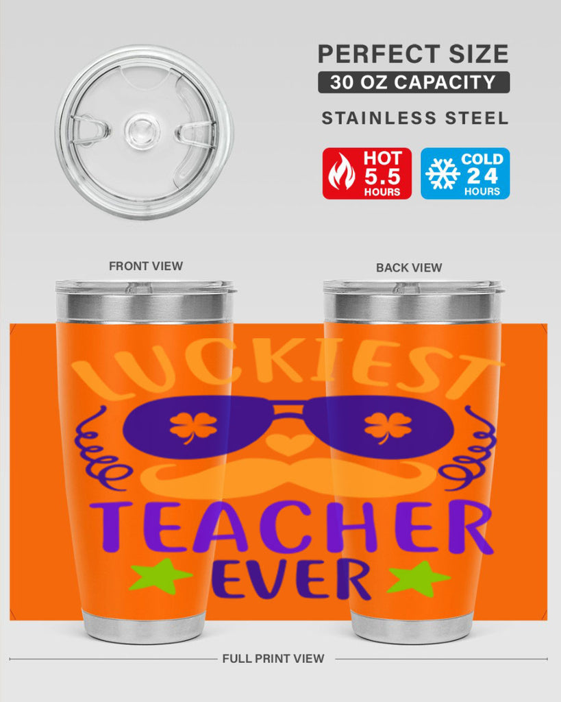 luckiest teacher ever 14#- mardi gras- Tumbler