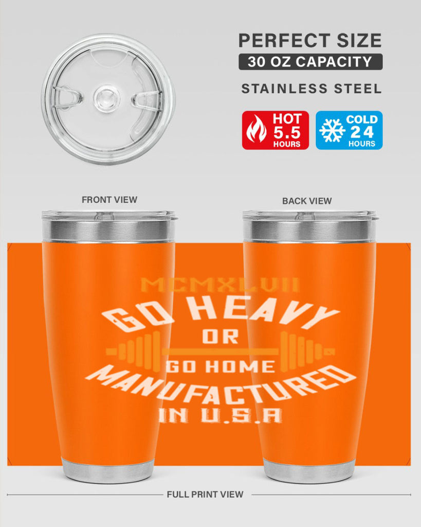 mcmxlvii go heavy or go home manufactured in 84#- gym- Tumbler