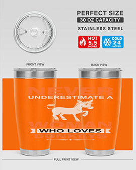 never underestimate a woman who loves donkeys Style 1#- donkey- Tumbler