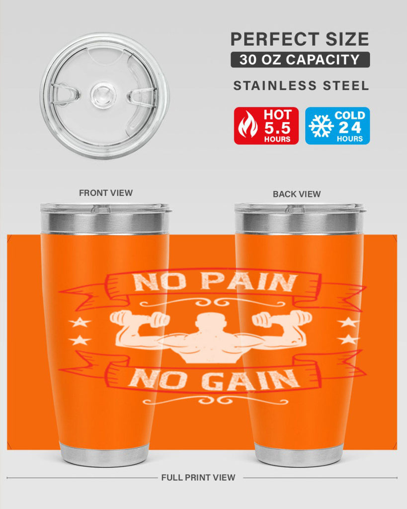 no pain no gain 82#- gym- Tumbler