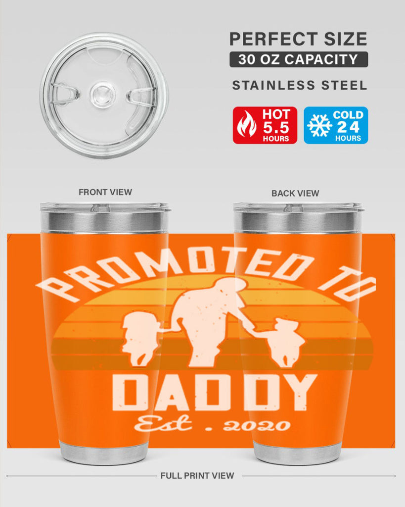 promoted to daddy est 187#- fathers day- Tumbler