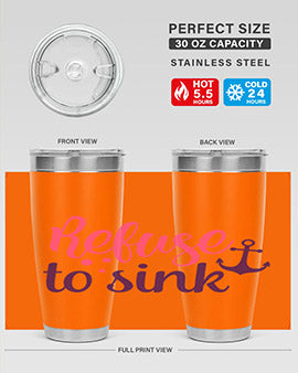 refuse to sink Style 4#- breast cancer- Tumbler