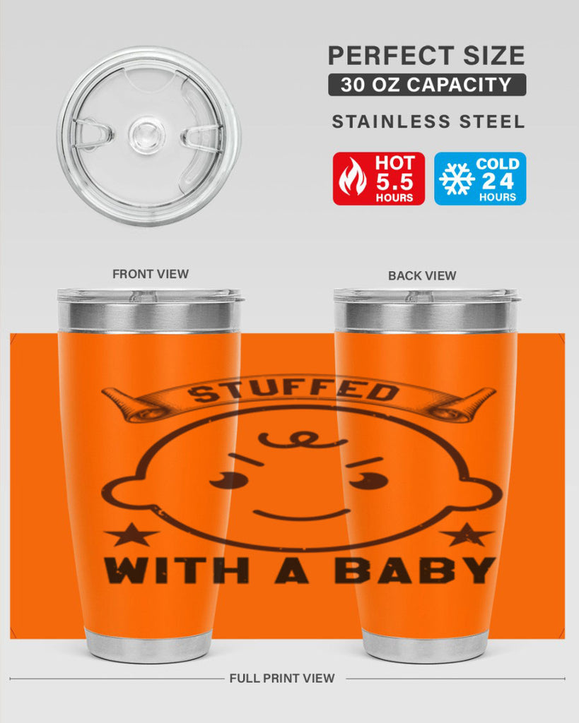 stuffed with a baby Style 14#- baby shower- tumbler