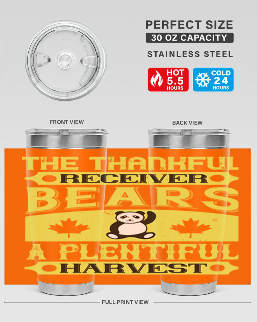 the thankful receiver bears a plentiful harvest 2#- thanksgiving- Tumbler