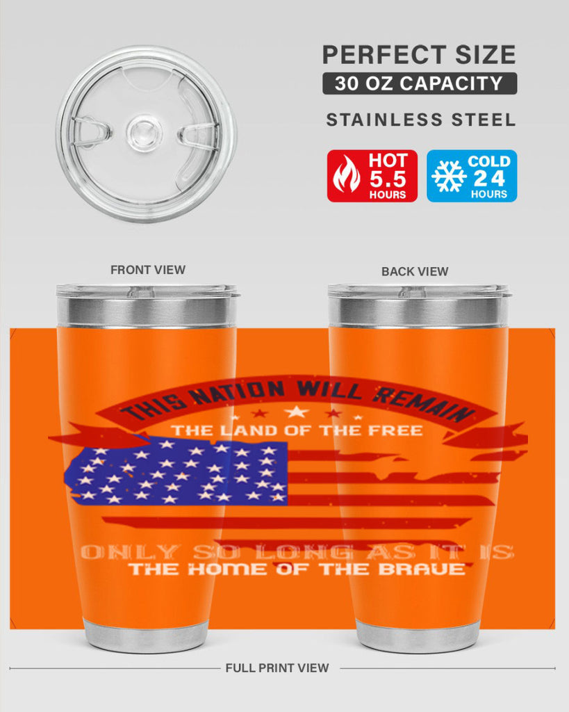 this nation will remain the land of the free only so long as it is the home of the brave 84#- Veterns Day- Tumbler