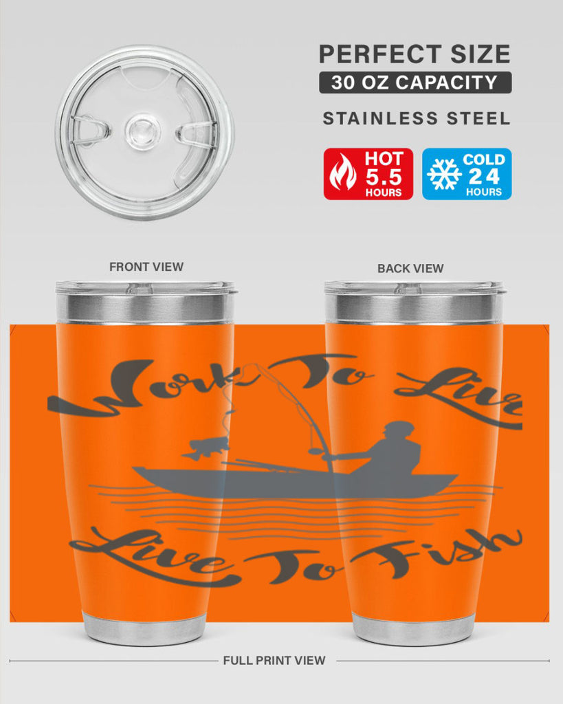 work to live 10#- fishing- Tumbler