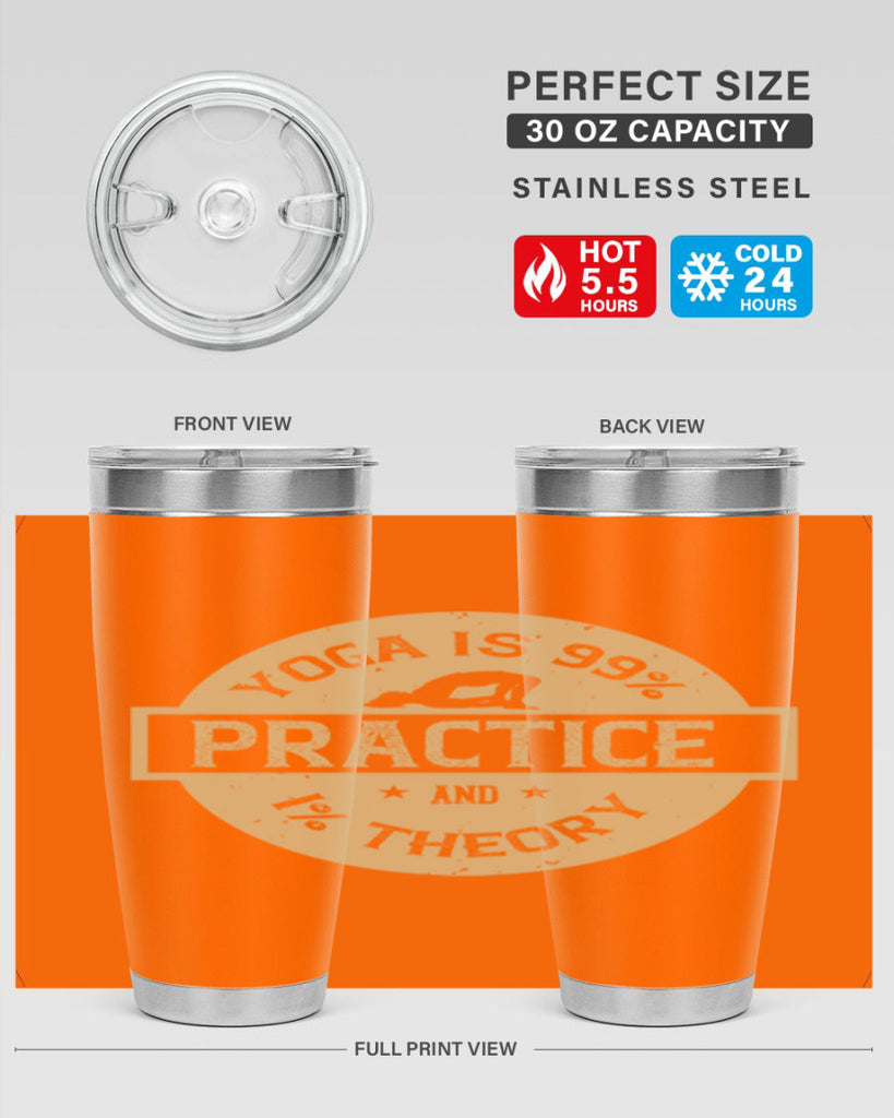 yoga is practice and theory 28#- yoga- Tumbler