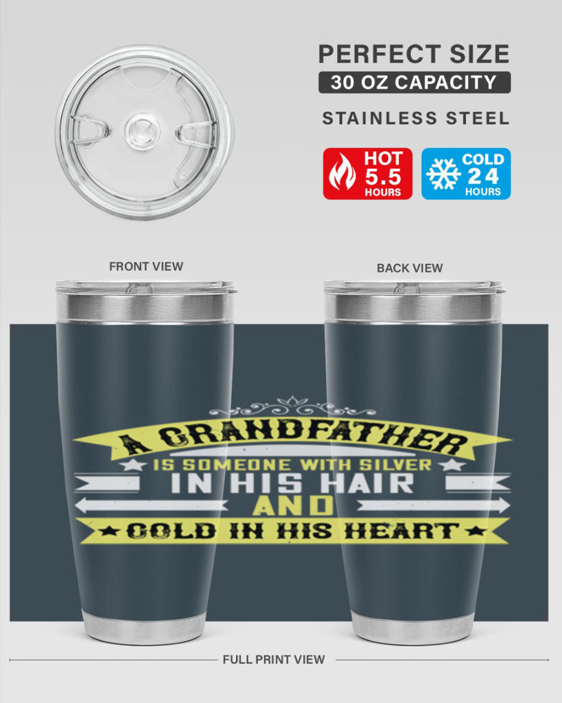 A grandfather is someone with silver 88#- grandpa - papa- Tumbler