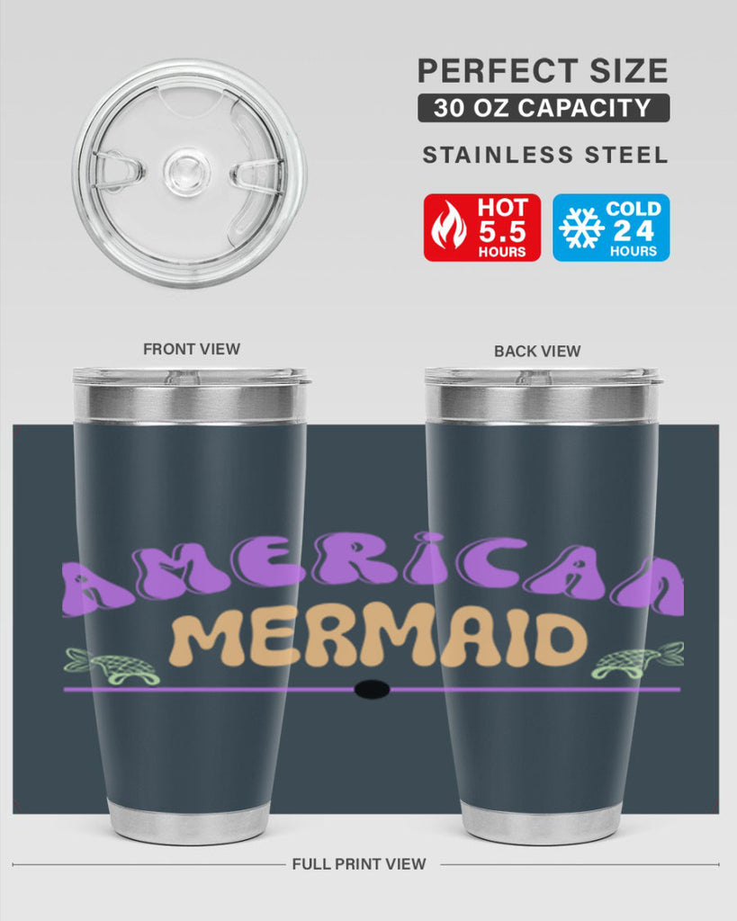 American Mermaid 16#- mermaid- Tumbler