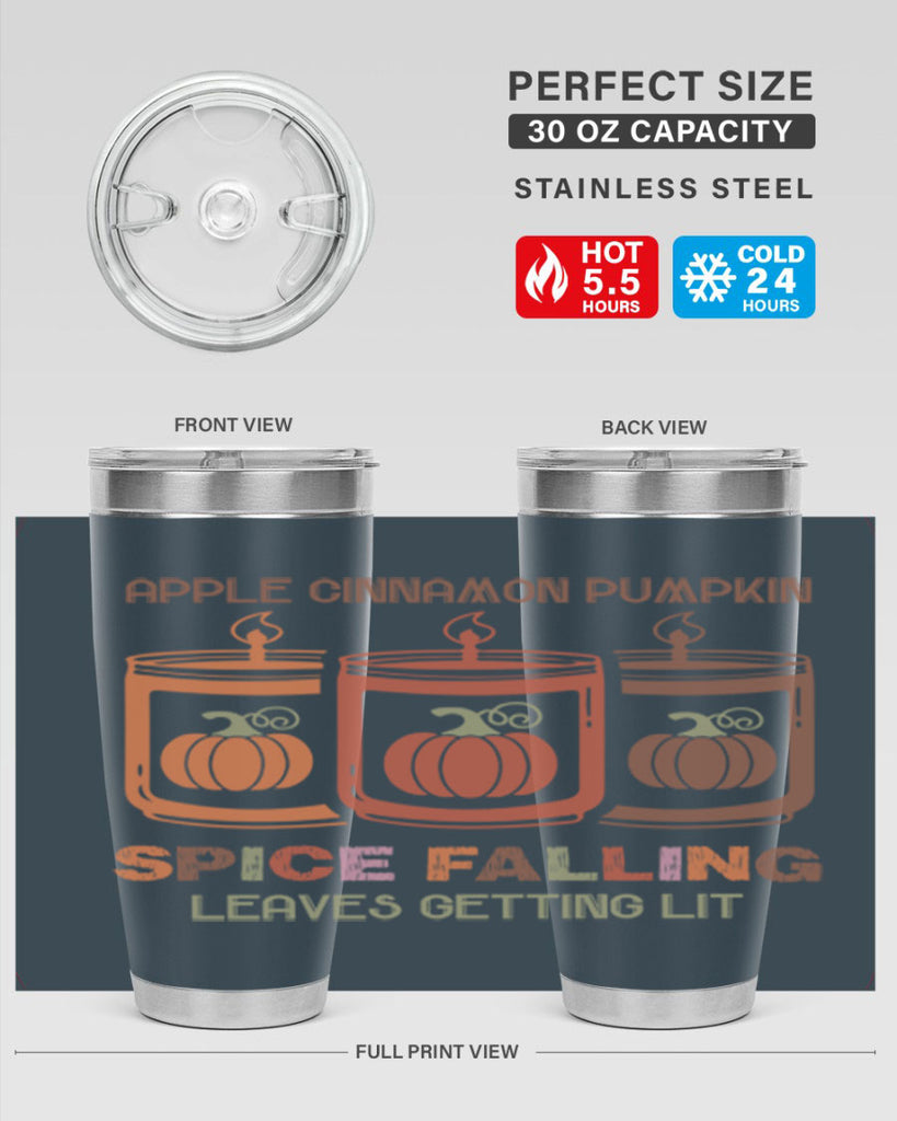 Apple Cinnamon Pumpkin Spice Falling Leaves Getting Lit 11#- fall- Tumbler