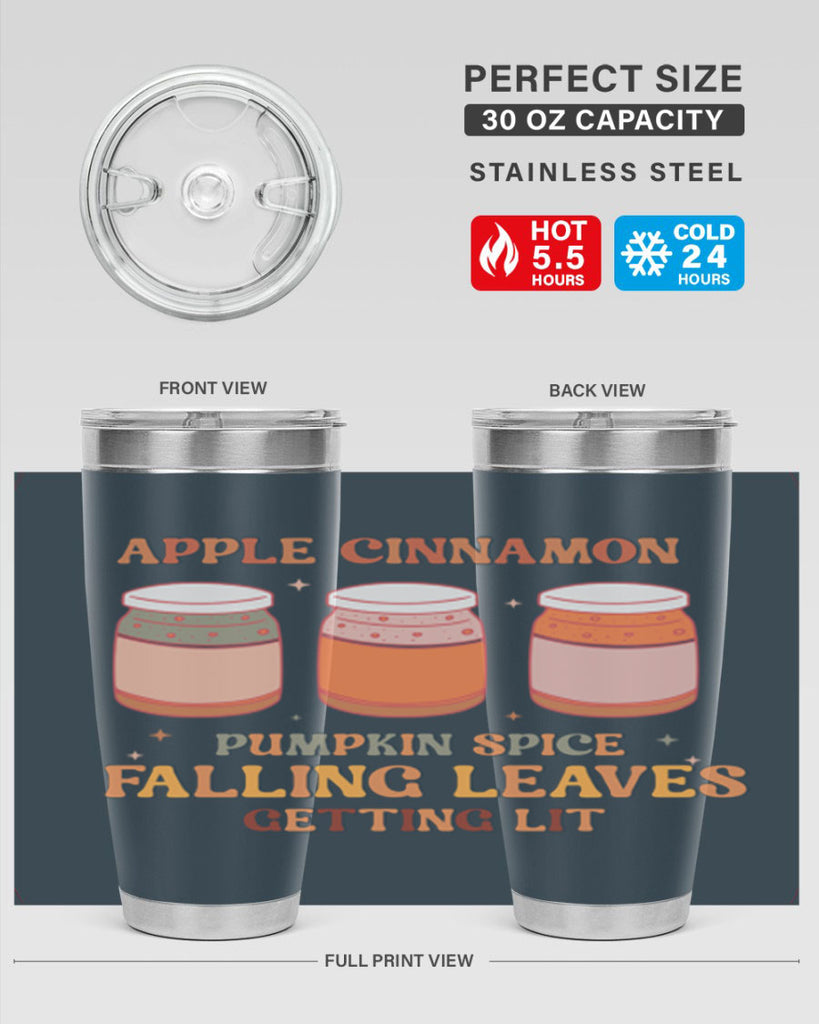 Apple Cinnamon Pumpkin Spice Falling Leaves Getting Lit 12#- fall- Tumbler