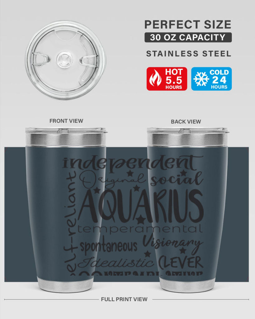 Aquarius 563#- zodiac- Tumbler
