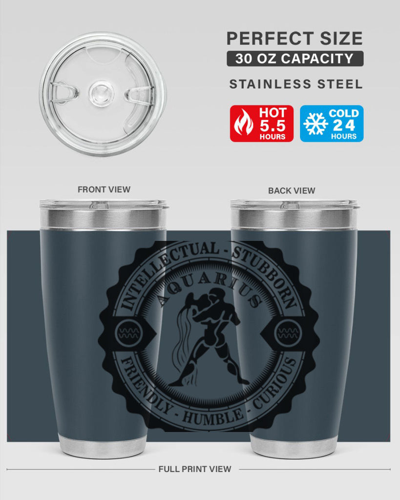 Aquarius balck 44#- zodiac- Tumbler